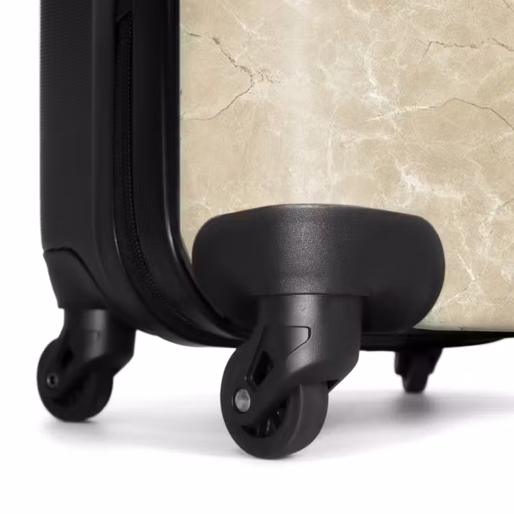 Lichtbeige - Marmer - Diffusie adering NBS - Handbagage koffer - Volwassenen Unisex middel -wiel