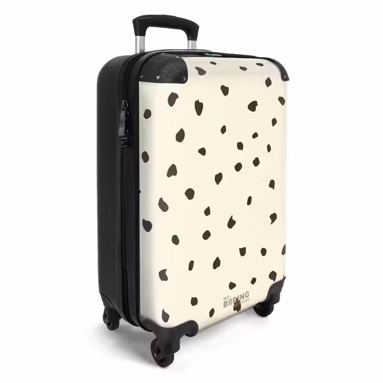 Licht crèmekleurige achtergrond met bruine vlekken NBS - Handbagage koffer - Kinderen Unisex middel -productfoto_3d