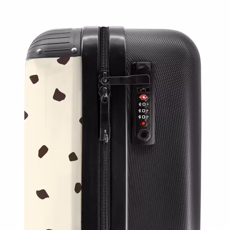 Licht crèmekleurige achtergrond met bruine vlekken NBS - Handbagage koffer - Kinderen Unisex middel -slot