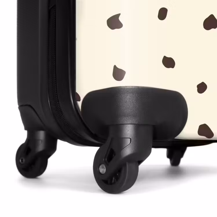 Licht crèmekleurige achtergrond met bruine vlekken NBS - Handbagage koffer - Kinderen Unisex middel -wiel