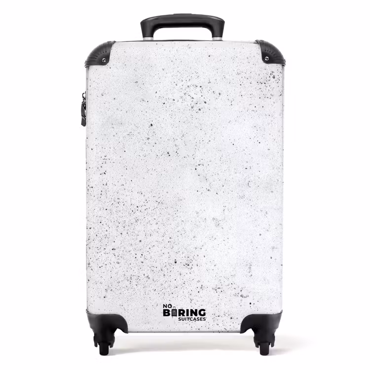 Lichtgrijs - Betonstructuur - Subtiel NBS - Handbagage koffer - Volwassenen Unisex middel -productfoto_recht