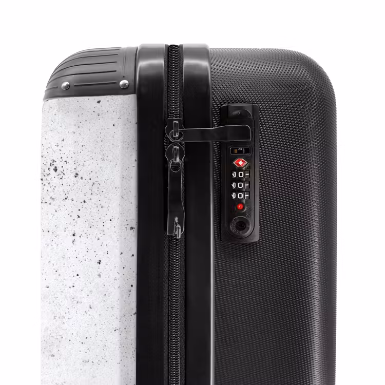 Lichtgrijs - Betonstructuur - Subtiel NBS - Handbagage koffer - Volwassenen Unisex middel -slot