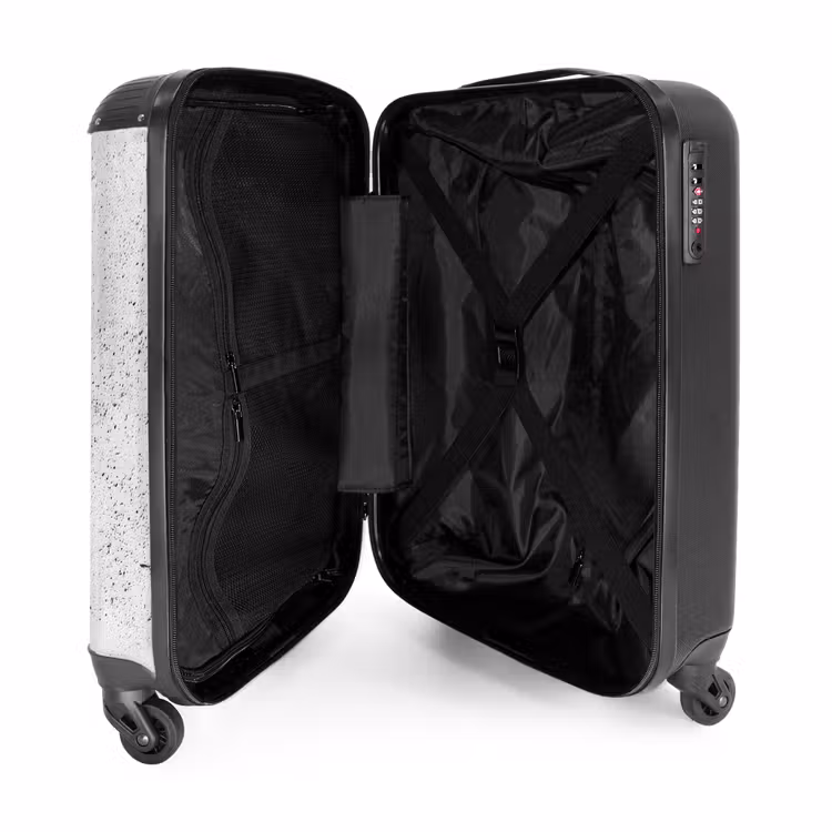 Lichtgrijs - Ruw - Subtiel NBS - Handbagage koffer - Volwassenen Unisex middel -binnenkant