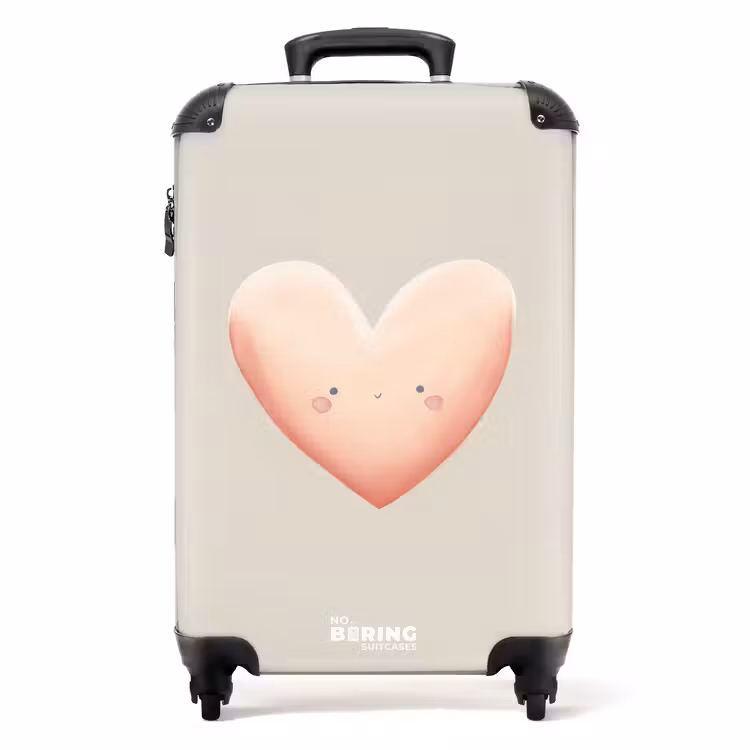 Hart in pastel kleuren NBS - Handbagage koffer - Volwassenen Unisex middel -productfoto_recht