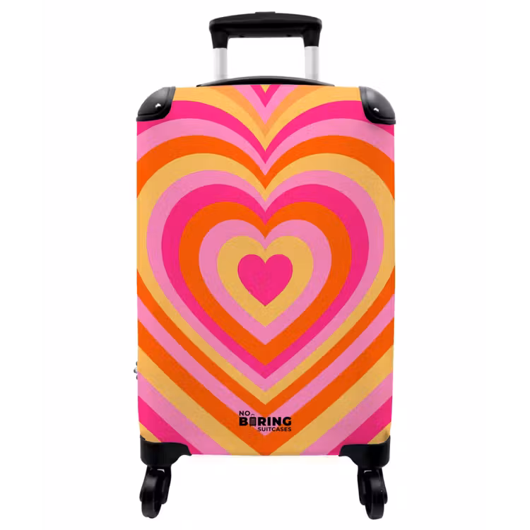 Koffer - Herz – Konzentrisch – Abstrakt – Liebe – Bunt - Hart - Concentrisch - Abstract - Liefde - Kleurrijk NBS - Handbagage koffer - Vrouwen middel
