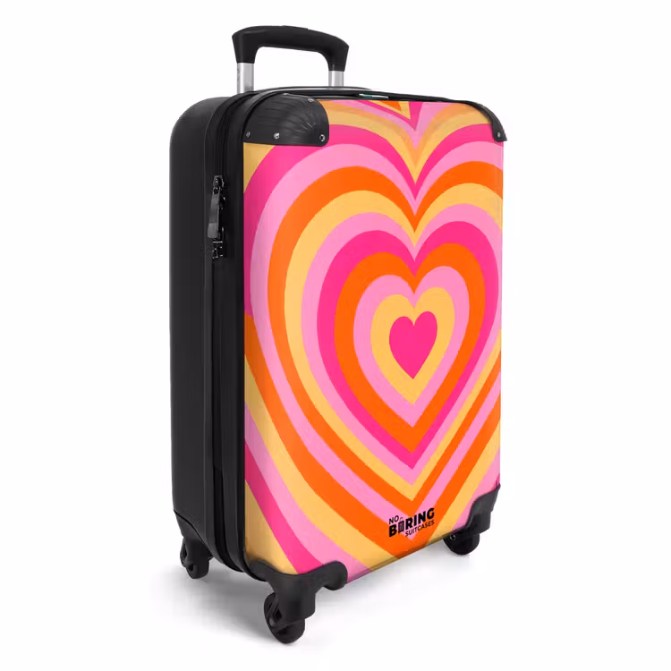 Koffer - Herz – Konzentrisch – Abstrakt – Liebe – Bunt - Hart - Concentrisch - Abstract - Liefde - Kleurrijk NBS - Handbagage koffer - Vrouwen middel