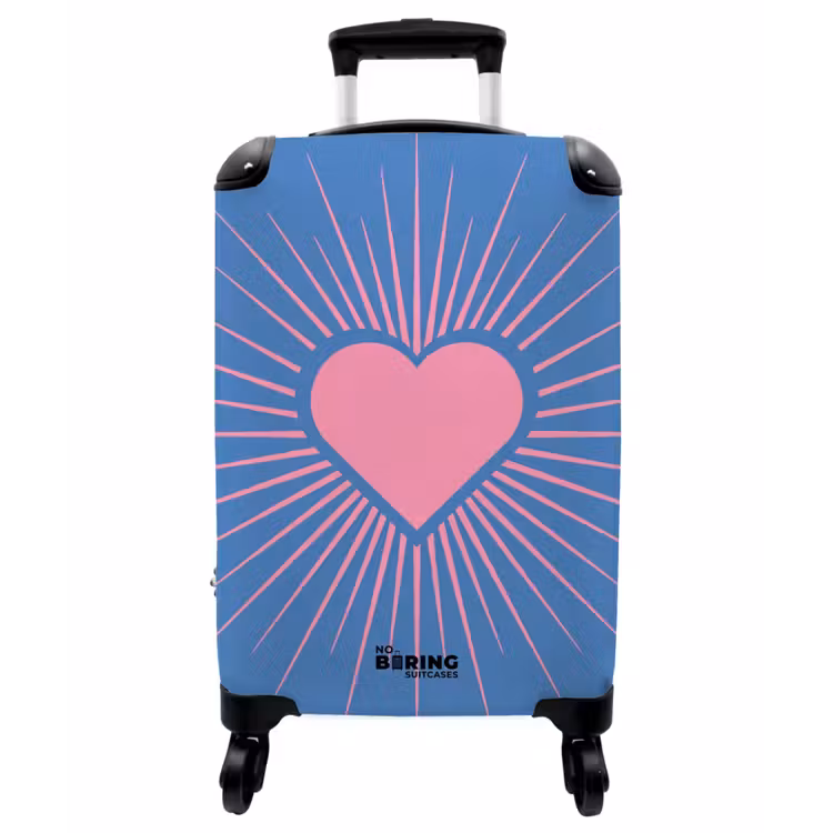 Koffer - Herz – Strahlen – Liebe – Modern – Rosa - Hart - Stralen - Liefde - Modern - Roze NBS - Handbagage koffer - Vrouwen middel