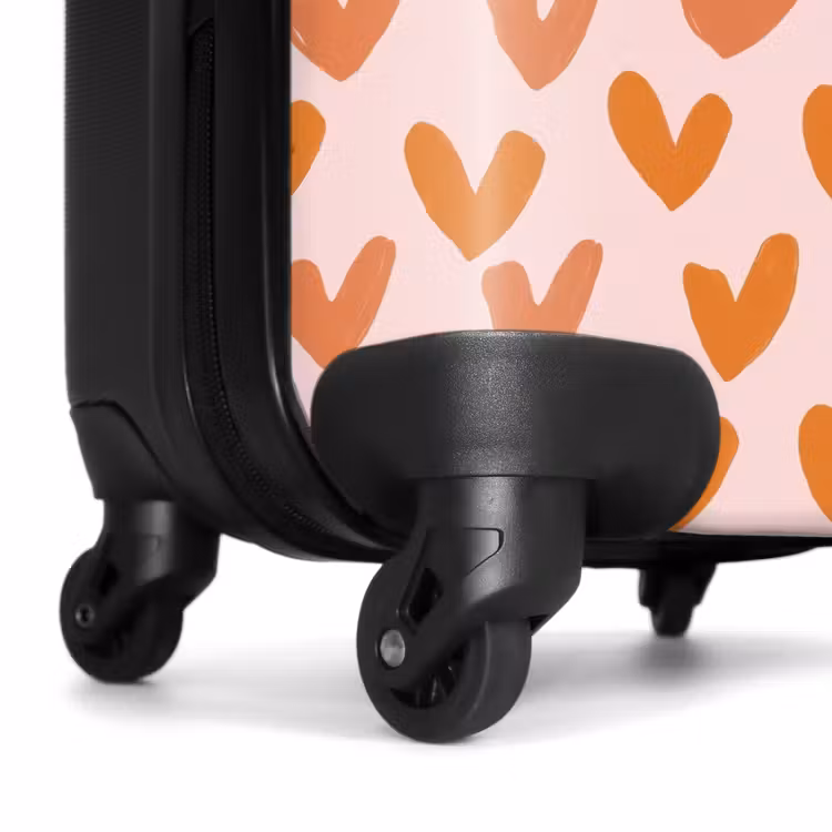 Hartjes - Getekend - Oranje NBS - Handbagage koffer - Volwassenen Unisex middel -wiel