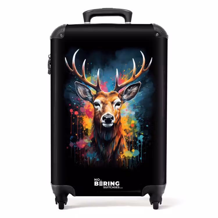 Hert met gewei tussen graffiti spray NBS - Handbagage koffer - Unisex middel -productfoto_3d