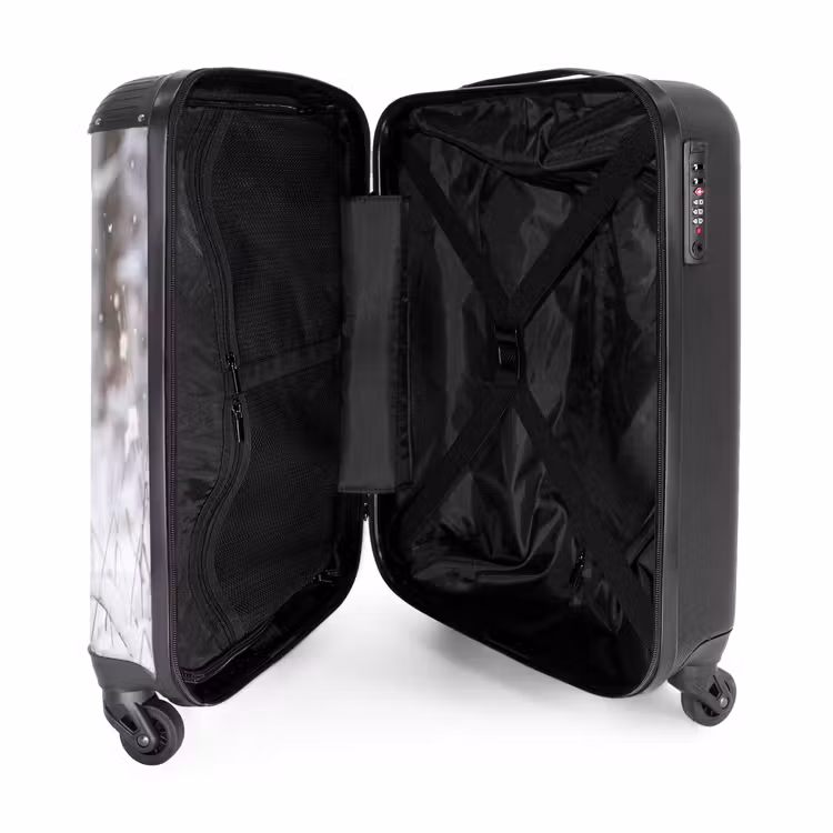 Koffer - Hirsch – Schnee – Wald – Tiere – Rührend - Hert - Sneeuw - Bos - Dieren - Vertederend NBS - Handbagage koffer - Volwassenen Unisex middel
