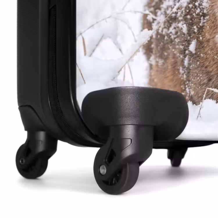 Koffer - Hirsch – Schnee – Wald – Tiere – Rührend - Hert - Sneeuw - Bos - Dieren - Vertederend NBS - Handbagage koffer - Volwassenen Unisex middel
