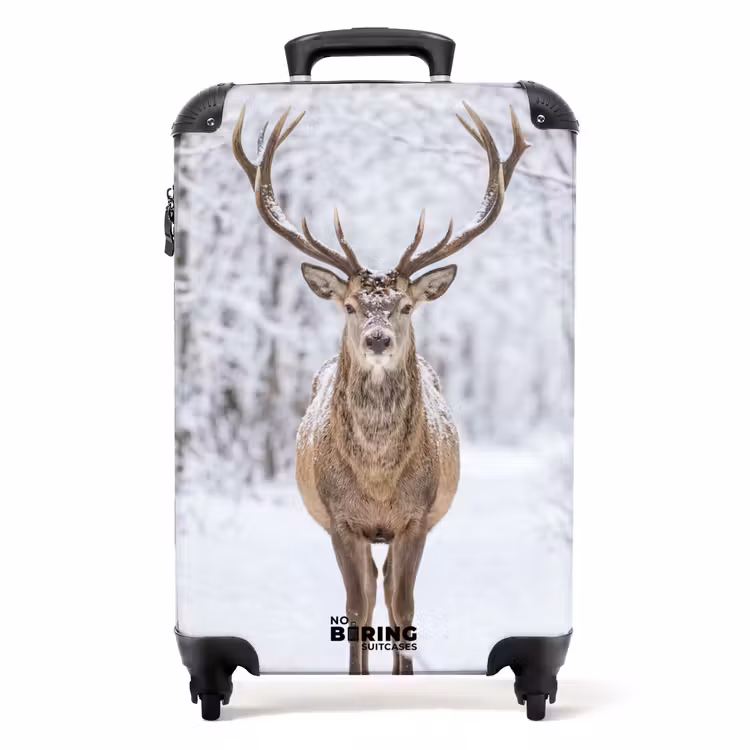 Koffer - Hirsch – Winter – Wald – Natur – Weiß - Hert - Winter - Bos - Natuur - Wit NBS - Handbagage koffer - Volwassenen Unisex middel