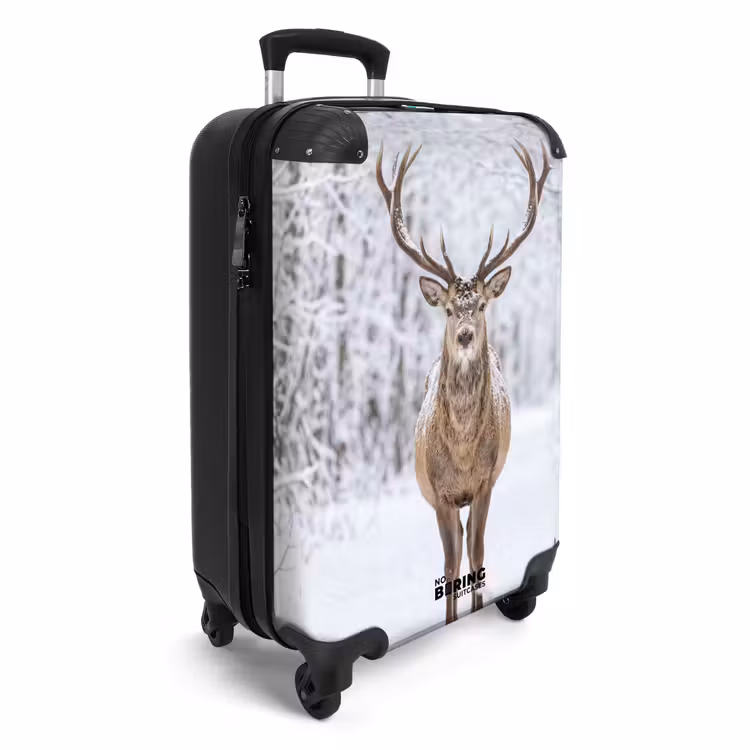 Koffer - Hirsch – Winter – Wald – Natur – Weiß - Hert - Winter - Bos - Natuur - Wit NBS - Handbagage koffer - Volwassenen Unisex middel