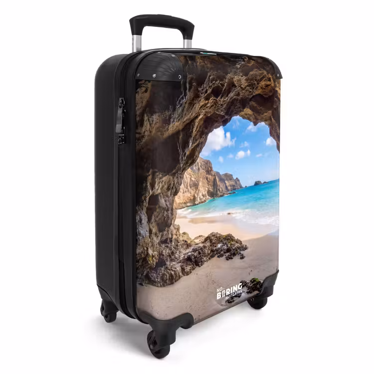 Koffer - Höhle – Strand – Meer – Blau - Grot - Strand - Zee - Blauw NBS - Handbagage koffer - Volwassenen Unisex middel