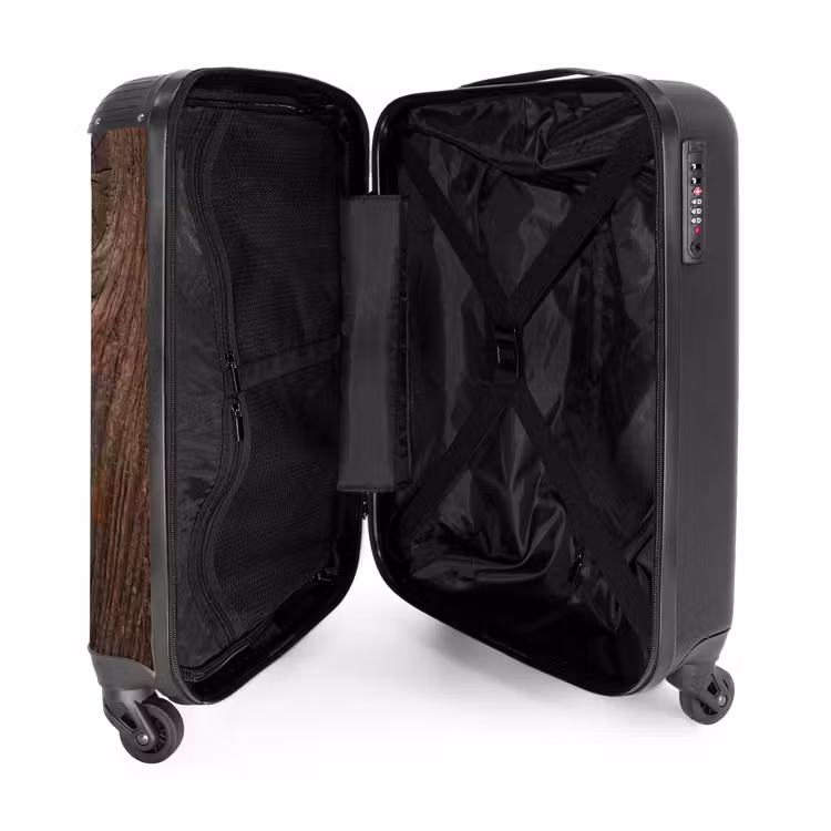 Koffer - Holzmaserung – Textur – Muster – Braun – Rustikal - Houtnerf - Textuur - Patroon - Bruin - Rustiek NBS - Handbagage koffer - Volwassenen Unisex middel