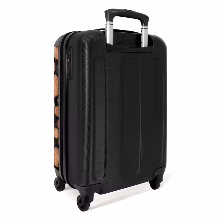 Koffer - Holzscheite – Textur – Muster – Braun – Rustikal - Houtblokken - Textuur - Patroon - Bruin - Rustiek NBS - Handbagage koffer - Volwassenen Unisex middel