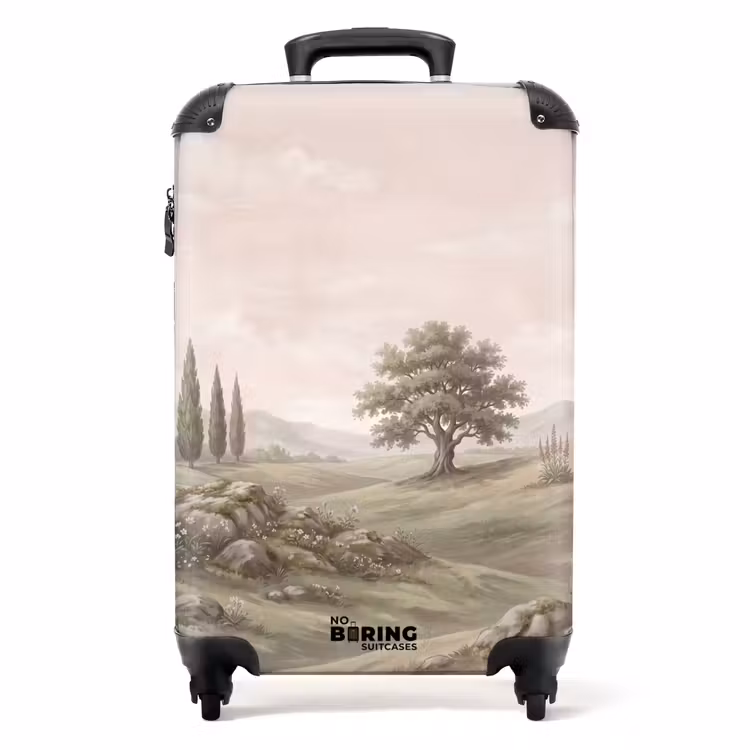 Koffer - Hügel Landschaft – Bäume – Natur – Grün - Heuvellandschap - Bomen - Natuur - Groen NBS - Handbagage koffer - Volwassenen Unisex middel