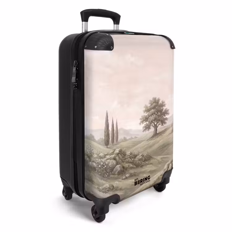 Koffer - Hügel Landschaft – Bäume – Natur – Grün - Heuvellandschap - Bomen - Natuur - Groen NBS - Handbagage koffer - Volwassenen Unisex middel