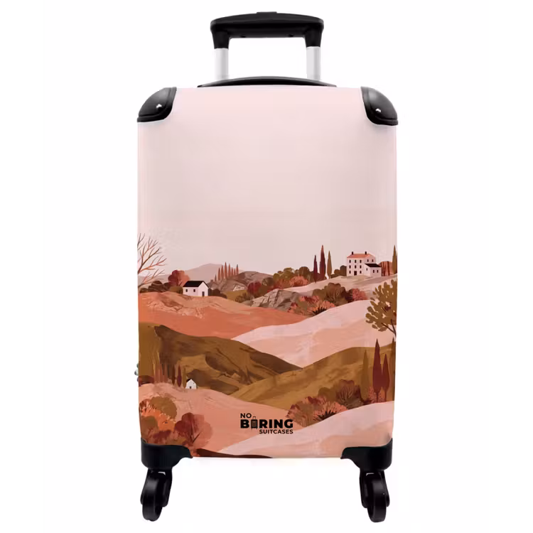 Koffer - Hügel Landschaft – Grafisch – Terrakotta - Heuvellandschap - Grafisch - Terracotta NBS - Handbagage koffer - Vrouwen middel