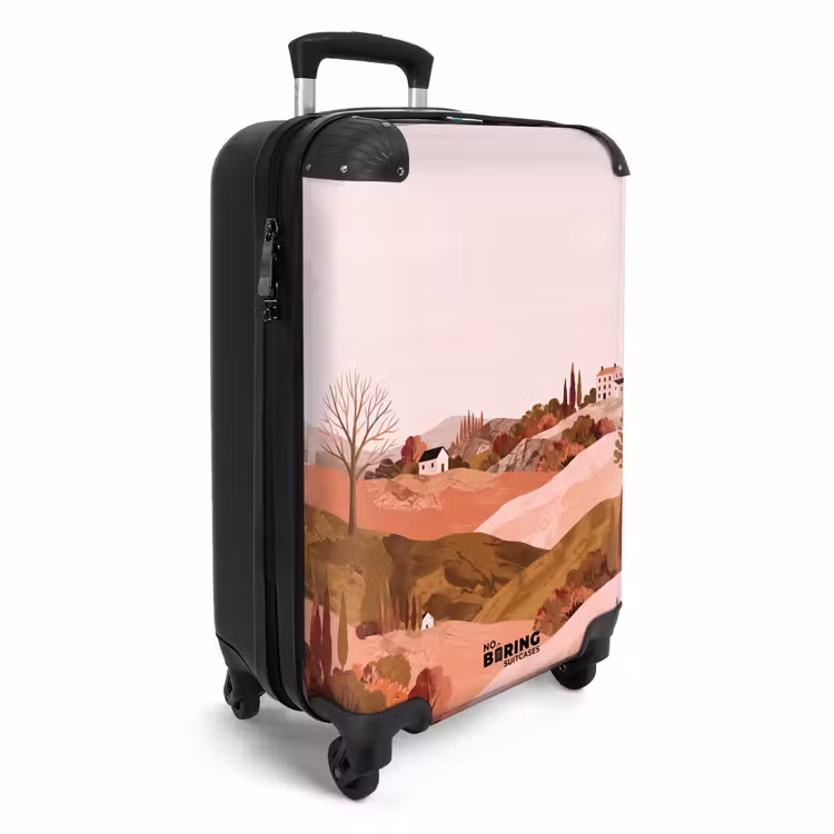 Koffer - Hügel Landschaft – Grafisch – Terrakotta - Heuvellandschap - Grafisch - Terracotta NBS - Handbagage koffer - Vrouwen middel