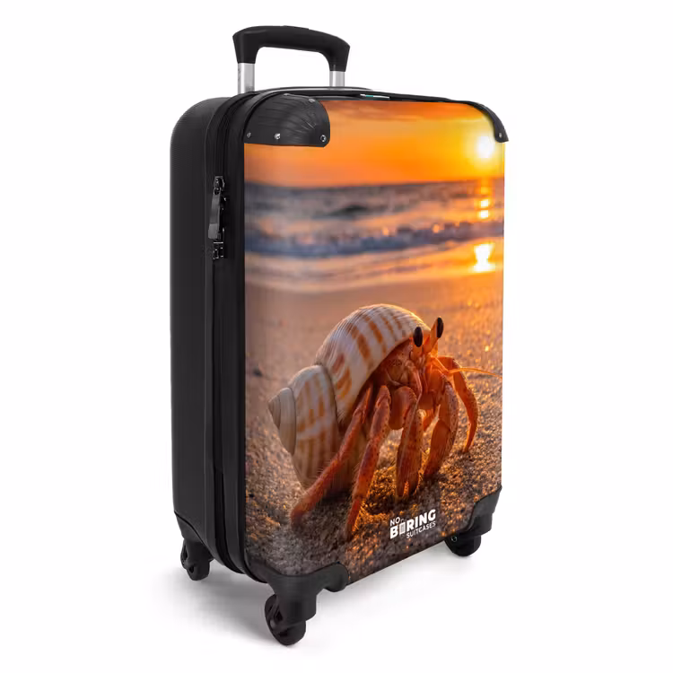 Koffer - Hummer – Strand – Natur – Sonnenuntergang – Orange - Kreeft - Strand - Natuur - Zonsondergang - Oranje NBS - Handbagage koffer - Volwassenen Unisex middel