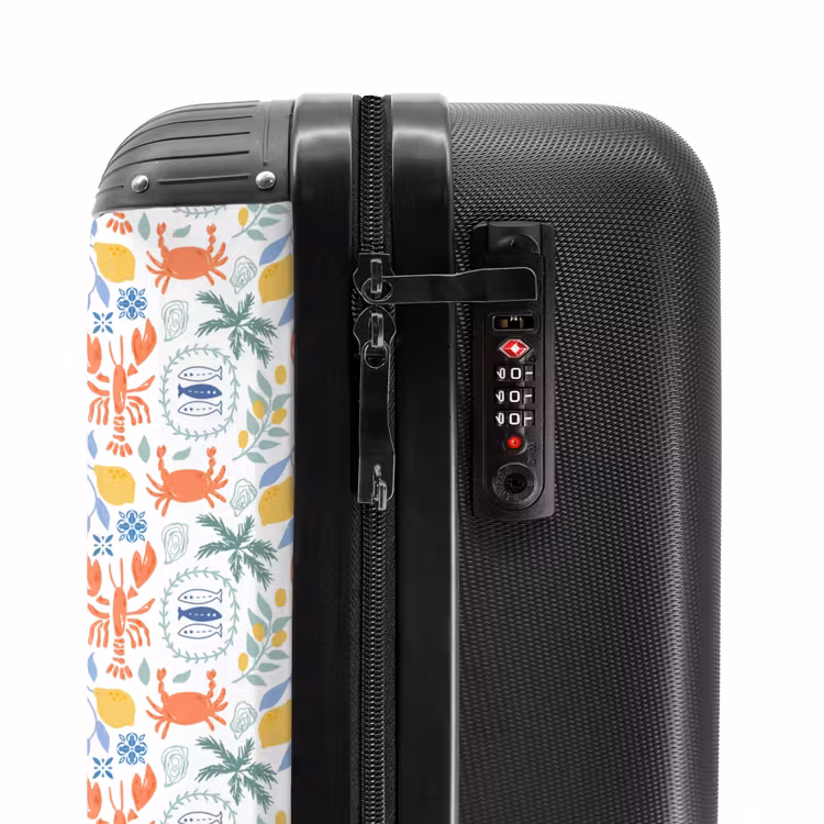Kreeft en citroen patroon kleurrijk NBS - Handbagage koffer - Volwassenen Unisex middel -slot