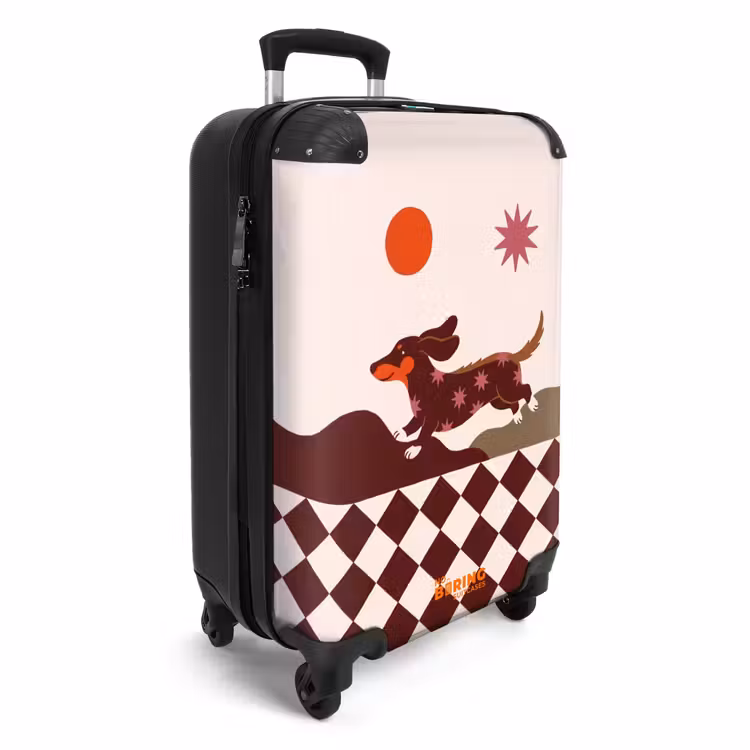 Koffer - Hund – Abstrakt – Tiere – Modern – Braun - Hond - Abstract - Dieren - Modern - Bruin NBS - Handbagage koffer - Vrouwen middel