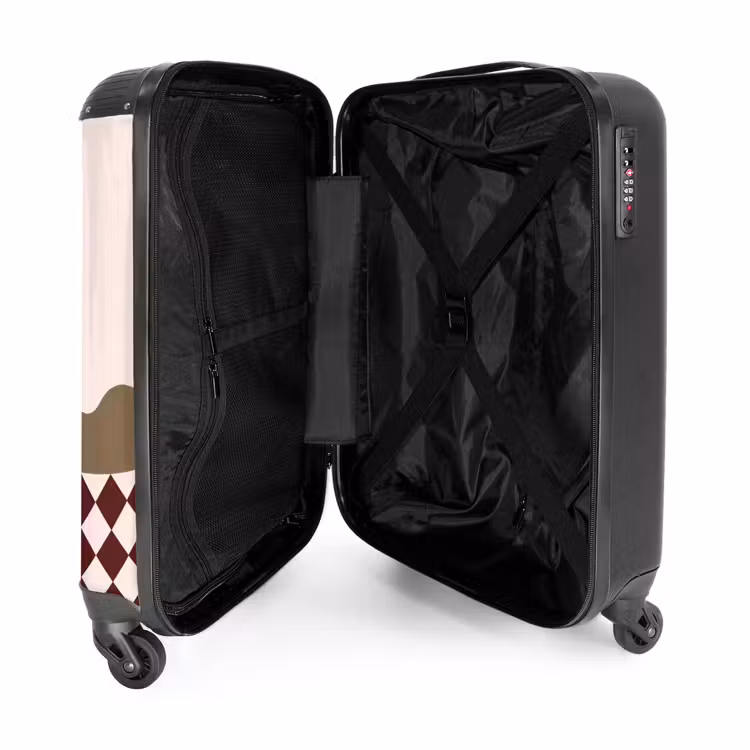 Koffer - Hund – Abstrakt – Tiere – Modern – Braun - Hond - Abstract - Dieren - Modern - Bruin NBS - Handbagage koffer - Vrouwen middel