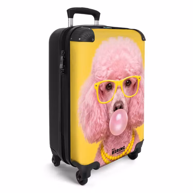 Koffer - Hund – Kaugummi – Tiere – Modern – Rosa - Hond - Kauwgum - Dieren - Modern - Roze NBS - Handbagage koffer - Volwassenen Unisex middel
