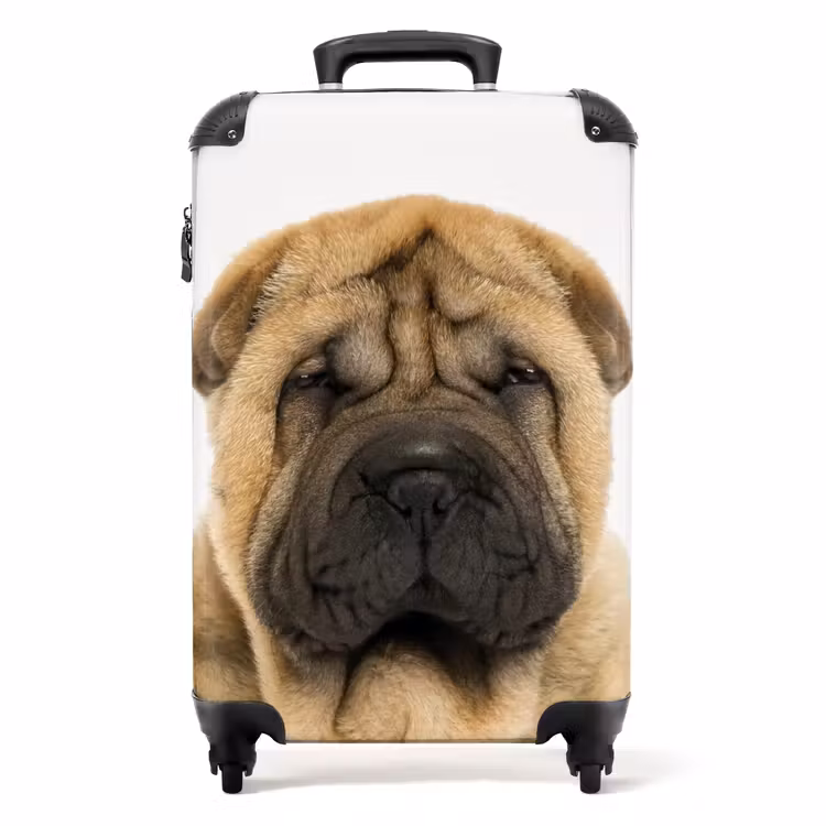 Hondje met Boos Hoofd NBS - Handbagage koffer - Unisex middel -productfoto_recht
