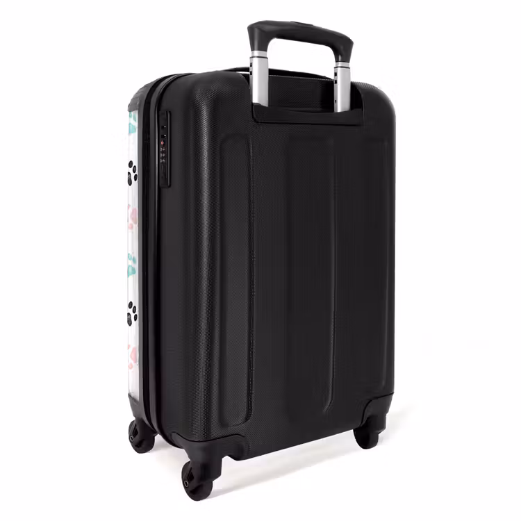 Honden poot patroon gekleurd NBS - Handbagage koffer - Kinderen Unisex middel -achterkant
