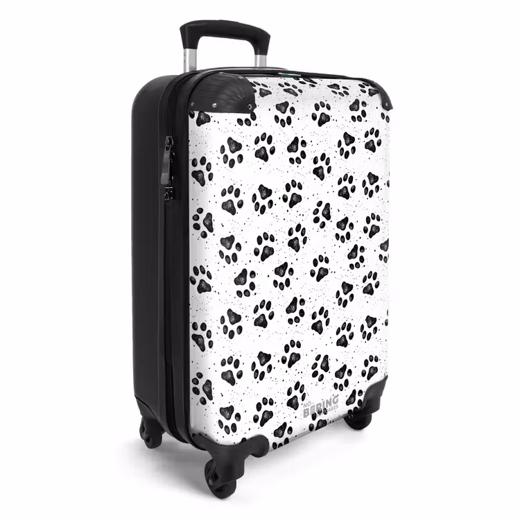 Honden poot patroon zwart wit NBS - Handbagage koffer - Kinderen Unisex middel -productfoto_3d