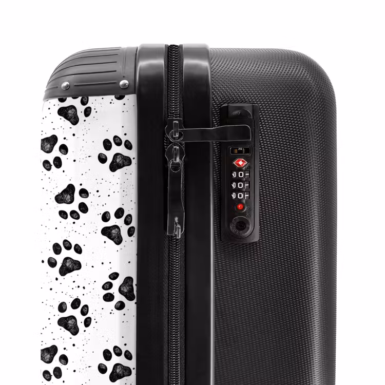 Honden poot patroon zwart wit NBS - Handbagage koffer - Kinderen Unisex middel -slot