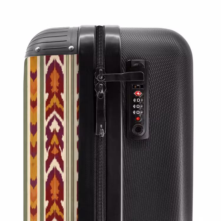 Koffer - Ikat – Bordeauxrot – Ethno – Muster - Ikat - Bordeauxrood - Etnisch - Patroon NBS - Handbagage koffer - Volwassenen Unisex middel