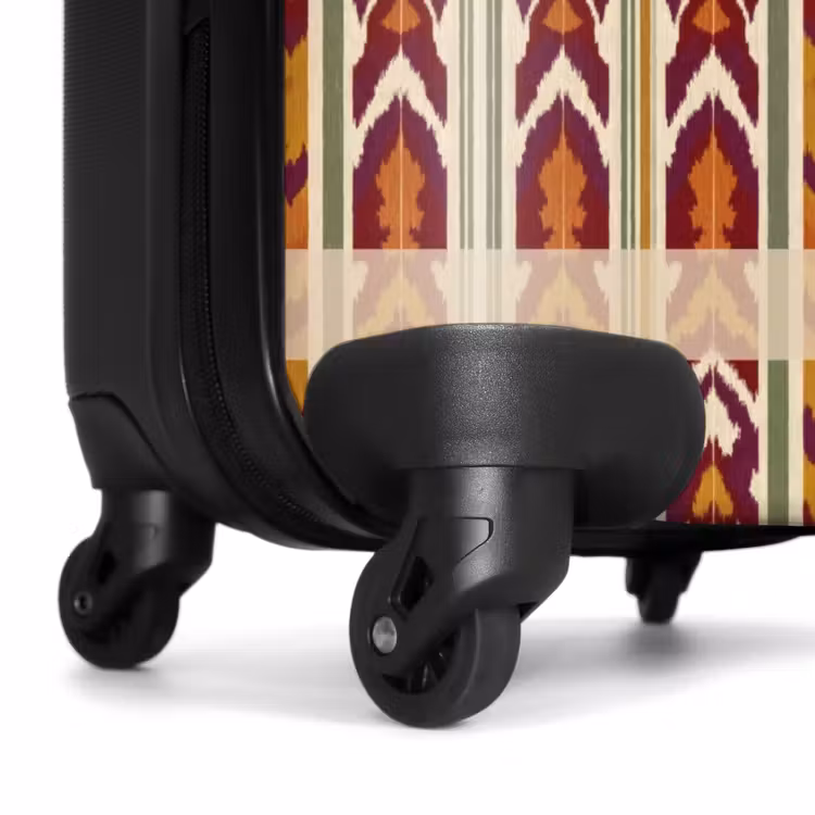 Koffer - Ikat – Bordeauxrot – Ethno – Muster - Ikat - Bordeauxrood - Etnisch - Patroon NBS - Handbagage koffer - Volwassenen Unisex middel