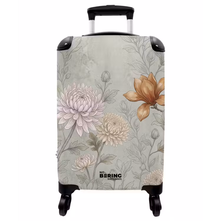 Koffer - Illustration – Blumen – Grün - Illustratie - Bloemen - Groen NBS - Handbagage koffer - Vrouwen middel