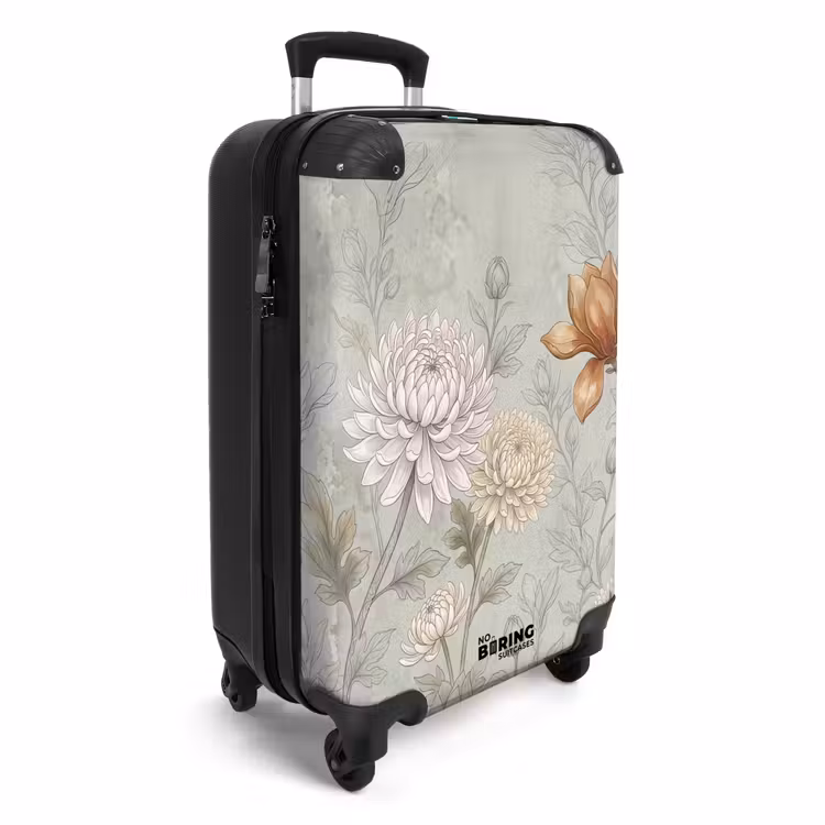 Koffer - Illustration – Blumen – Grün - Illustratie - Bloemen - Groen NBS - Handbagage koffer - Vrouwen middel