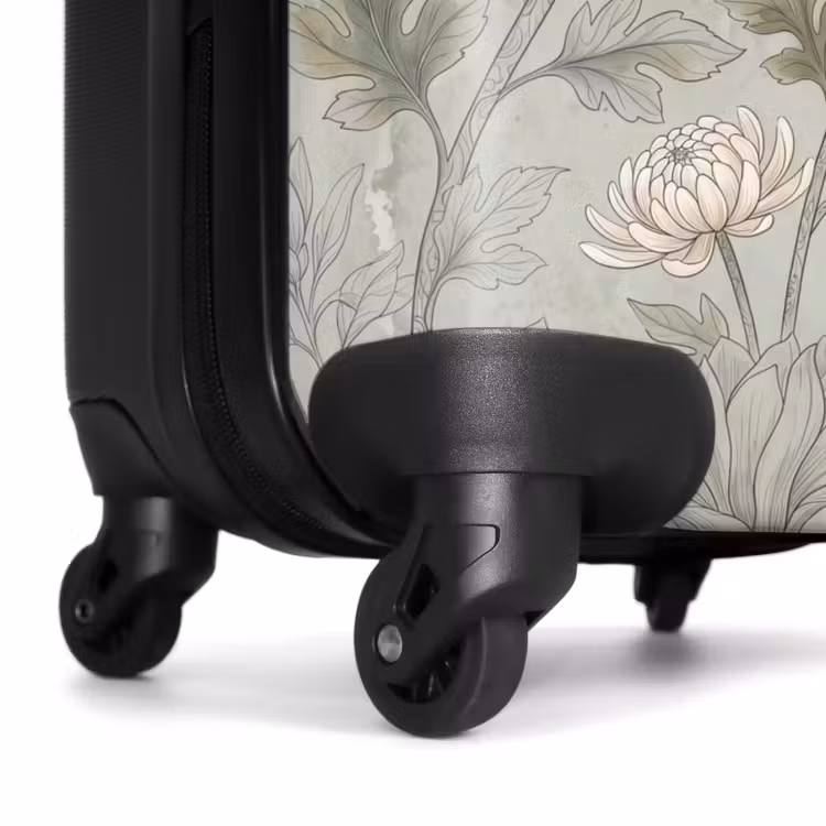 Koffer - Illustration – Blumen – Grün - Illustratie - Bloemen - Groen NBS - Handbagage koffer - Vrouwen middel