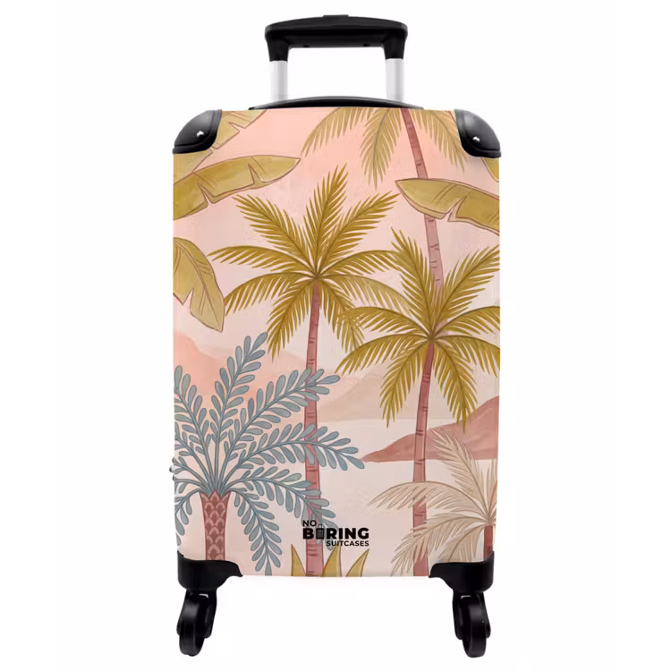 Koffer - Illustration – Palmen – farbenfroh - Illustratie - Palmbomen - Kleurrijk NBS - Handbagage koffer - Vrouwen middel