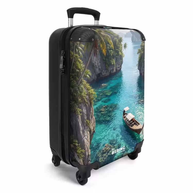 Koffer - Insel – Tropisch – Wasser – Palmen – Natur - Eiland - Tropisch - Water - Palmbomen - Natuur NBS - Handbagage koffer - Volwassenen Unisex middel