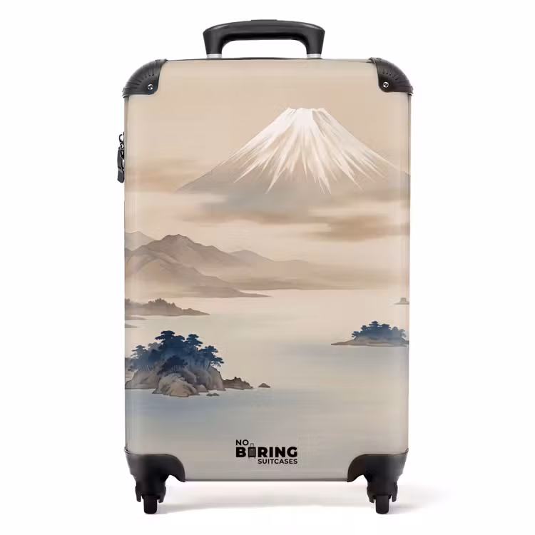 Koffer - Japanisch – Landschaft – Beige - Japans - Landschap - Beige NBS - Handbagage koffer - Volwassenen Unisex middel