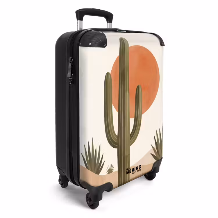 Koffer - Kaktus – Dünen – Modern – Landschaft – Grün - Cactus - Duinen - Modern - Landschap - Groen NBS - Handbagage koffer - Vrouwen middel