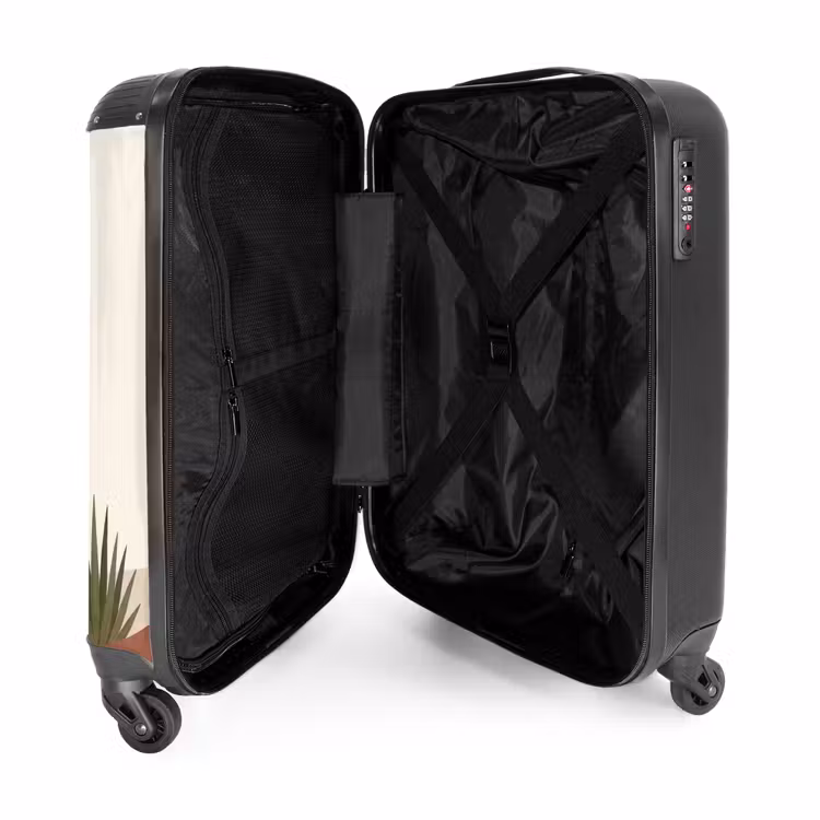 Koffer - Kaktus – Dünen – Modern – Landschaft – Grün - Cactus - Duinen - Modern - Landschap - Groen NBS - Handbagage koffer - Vrouwen middel