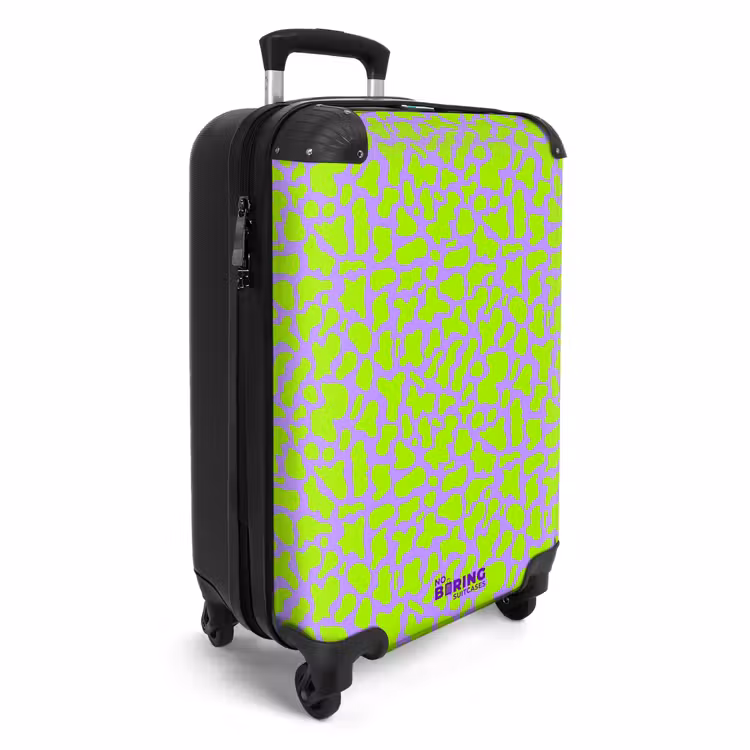 Limoenvlekken op lavendel achtergrond NBS - Handbagage koffer - Volwassenen Unisex middel -productfoto_3d