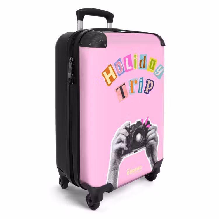 Koffer - Kamera – Bunt – Rosa - Camera - Kleurrijk - Roze NBS - Handbagage koffer - Vrouwen middel