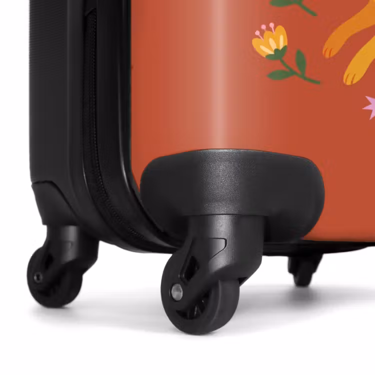 Koffer - Kaninchen – Blumen – Volkskunst – Bunt – Tiere - Konijn - Bloemen - Folk Art - Kleurrijk - Dieren NBS - Handbagage koffer - Vrouwen middel