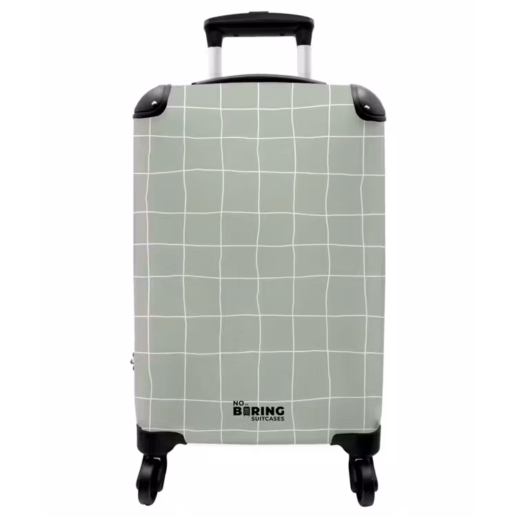 Koffer - Karomuster – gewellt – grün - Ruitpatroon - Golvend - Groen NBS - Handbagage koffer - Vrouwen middel