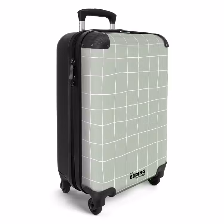 Koffer - Karomuster – gewellt – grün - Ruitpatroon - Golvend - Groen NBS - Handbagage koffer - Vrouwen middel