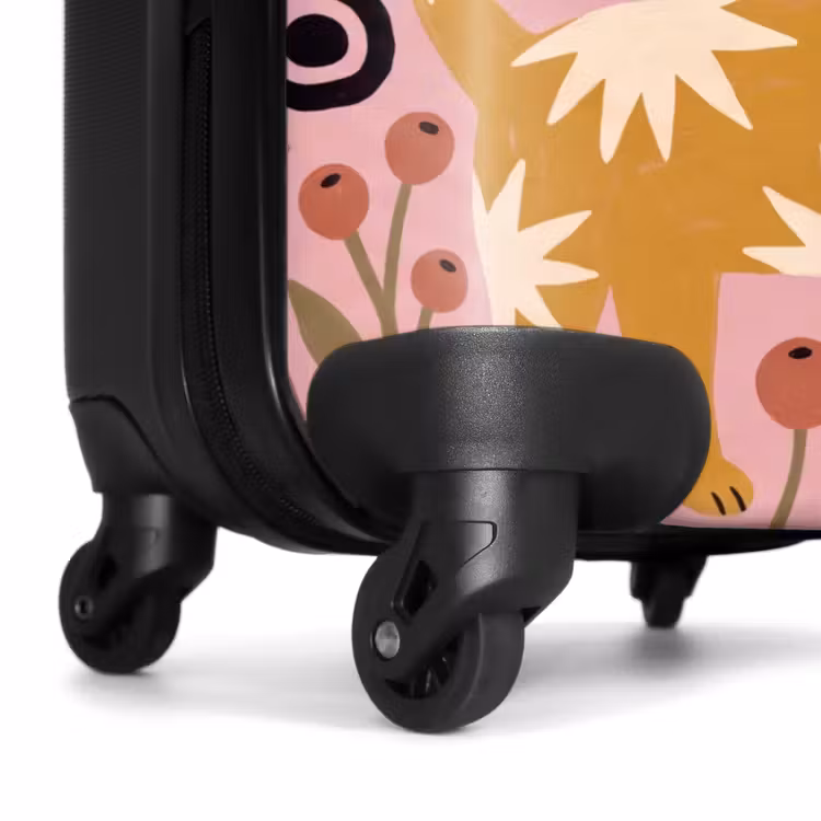 Koffer - Katze – Blumen – Tiere – Modern – Rosa - Kat - Bloemen - Dieren - Modern - Roze NBS - Handbagage koffer - Vrouwen middel