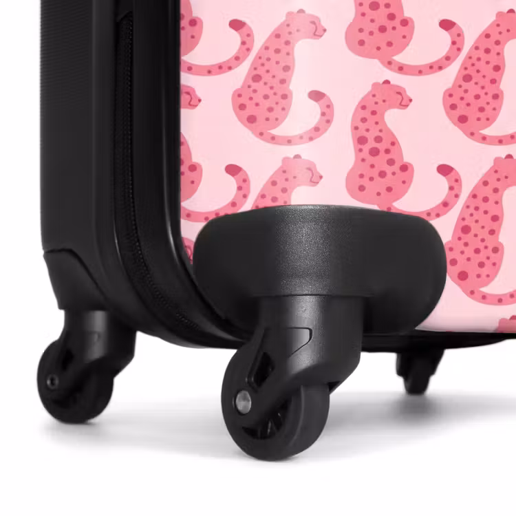 Koffer - Katze – Gefleckt – Tiere – Muster – Rosa - Kat - Gevlekt - Dieren - Patroon - Roze NBS - Handbagage koffer - Vrouwen middel